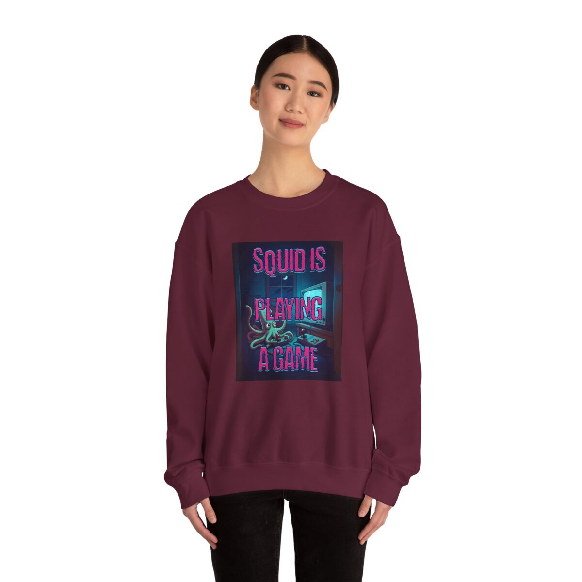 Squid is playing a game Unisex Heavy Blend™ Crewneck Sweatshirt - Image 8