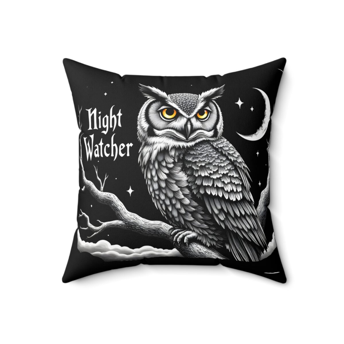 Night watcher Spun Polyester Square Pillow - Image 7