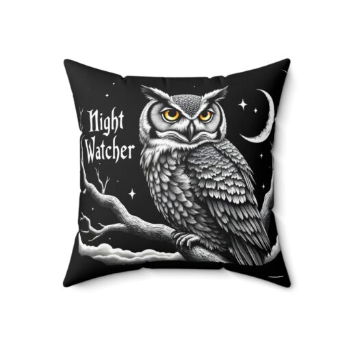 Night watcher Spun Polyester Square Pillow - Image 7