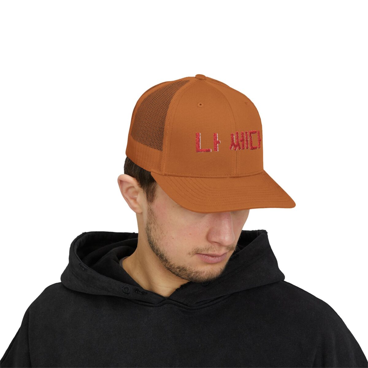 I'm a badass Vibrant Korean Script Snapback Trucker Cap – Trendy Hat for Casual Outings - Image 11
