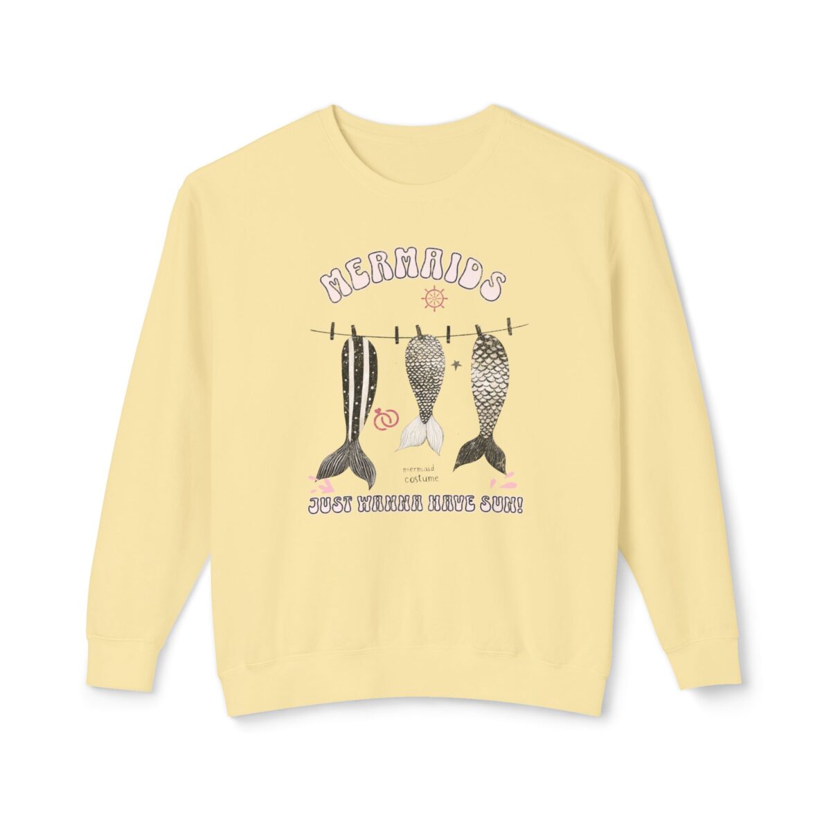 Mermaids just want to have a sun! Unisex Lightweight Crewneck Sweatshirt - Image 13