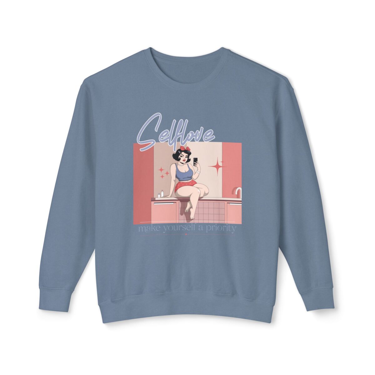 Make yourself a priority Unisex Lightweight Crewneck Sweatshirt - Image 9