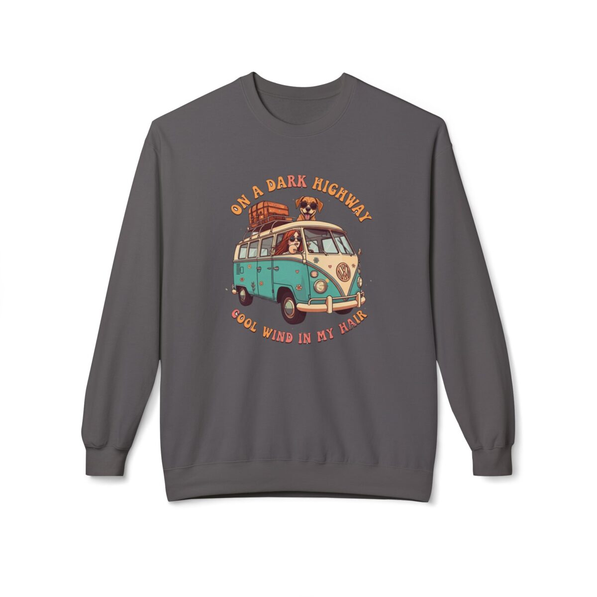 On a dark highway Unisex Midweight Softstyle Fleece Crewneck Sweatshirt - Image 13