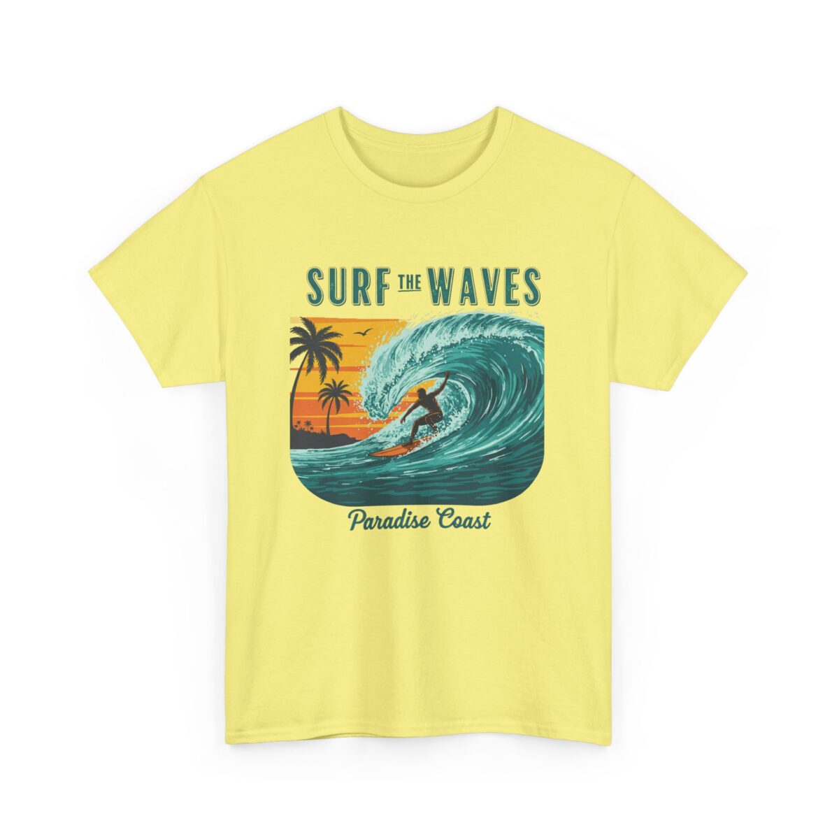 Surf the waves Unisex Heavy Cotton Tee - Image 19