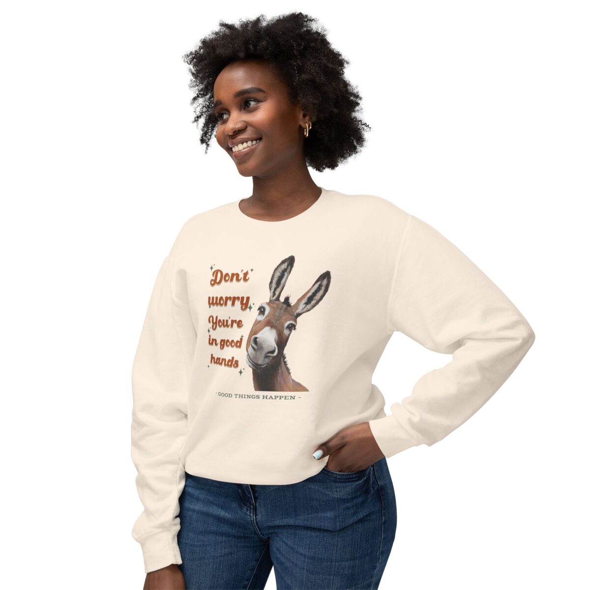 You're in good hands Unisex Lightweight Crewneck Sweatshirt - Image 7