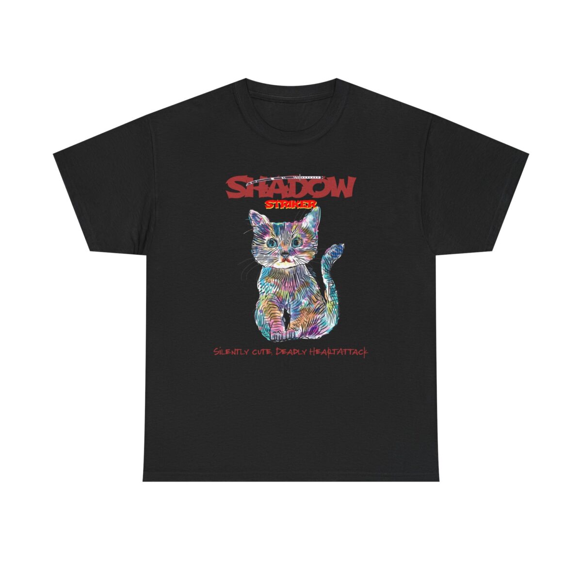Shadow Cat Unisex Heavy Cotton Tee – Silently Cute, Deadly Design
