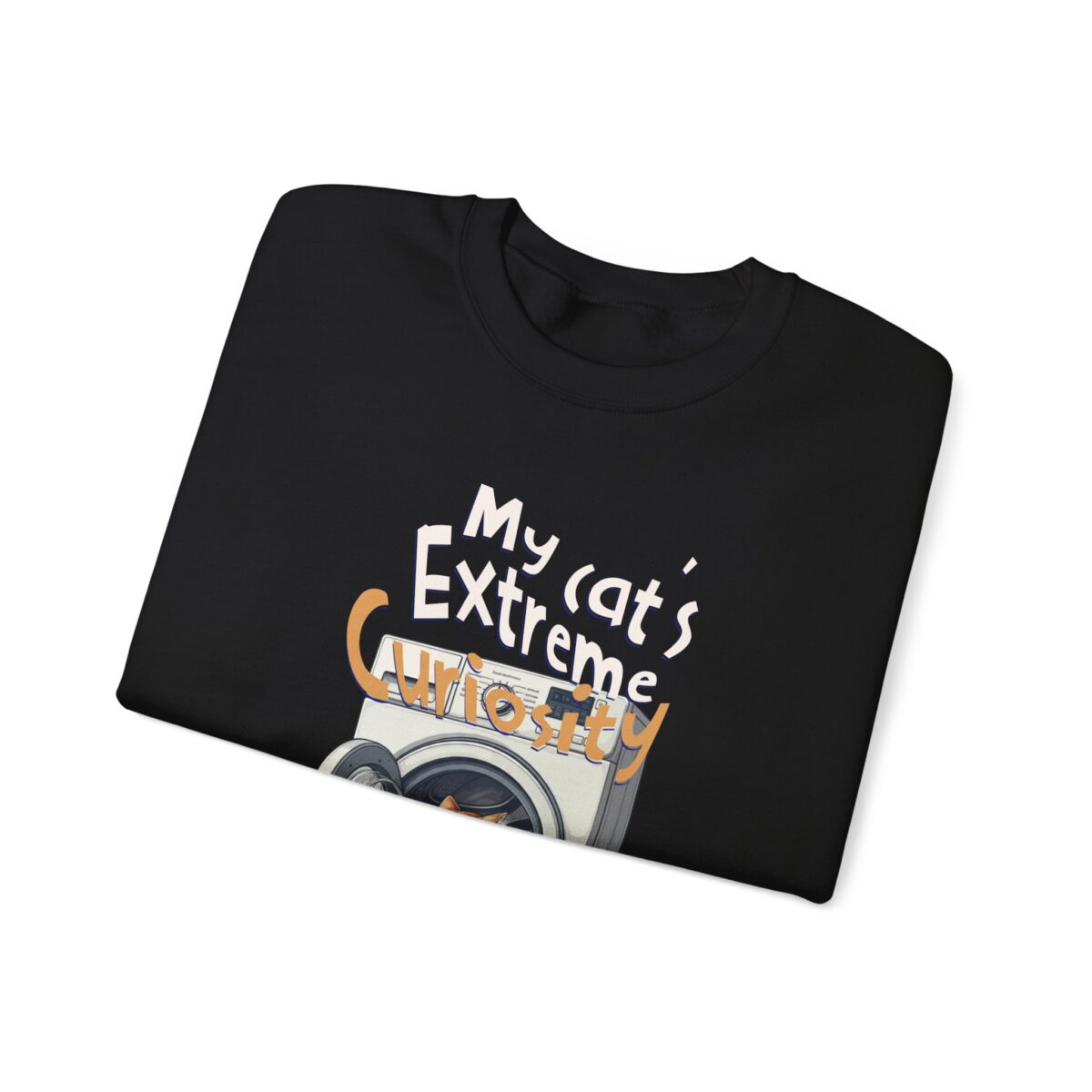 My cat's extreme curiosity Unisex Heavy Blend™ Crewneck Sweatshirt - Image 3