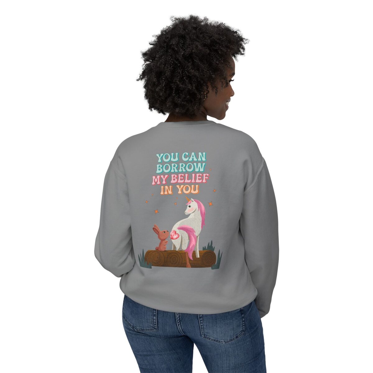 Yohave my belief in you Unisex Lightweight u can Crewneck Sweatshirt - Image 16