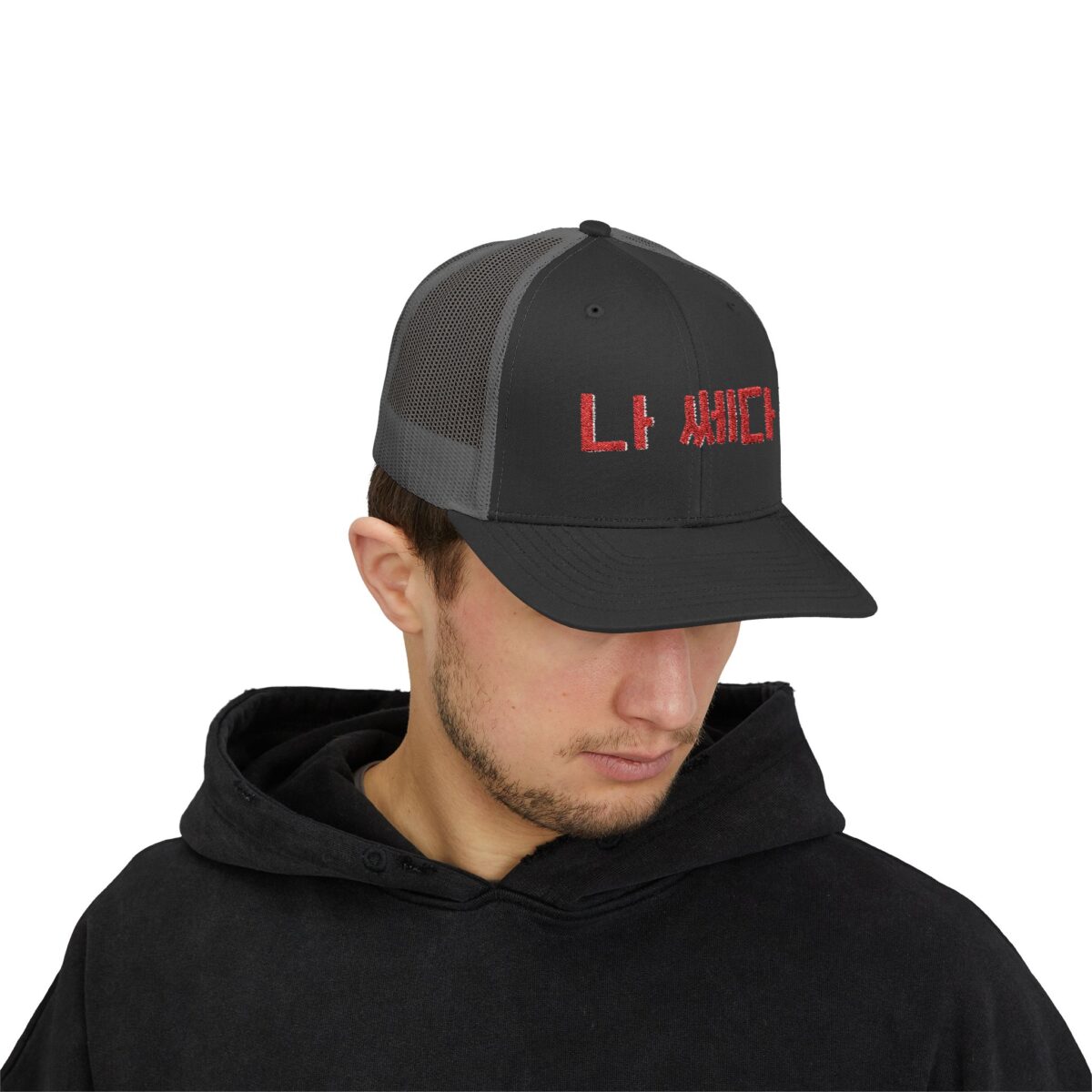 I'm a badass Vibrant Korean Script Snapback Trucker Cap – Trendy Hat for Casual Outings - Image 7