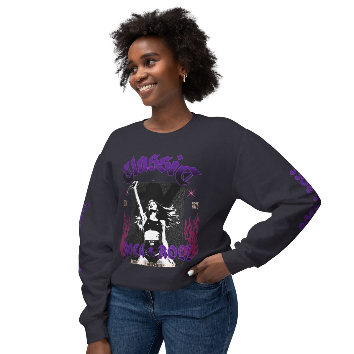 Classic Rock Unisex Lightweight Crewneck Sweatshirt - 2025 Concert Vibes - Image 3