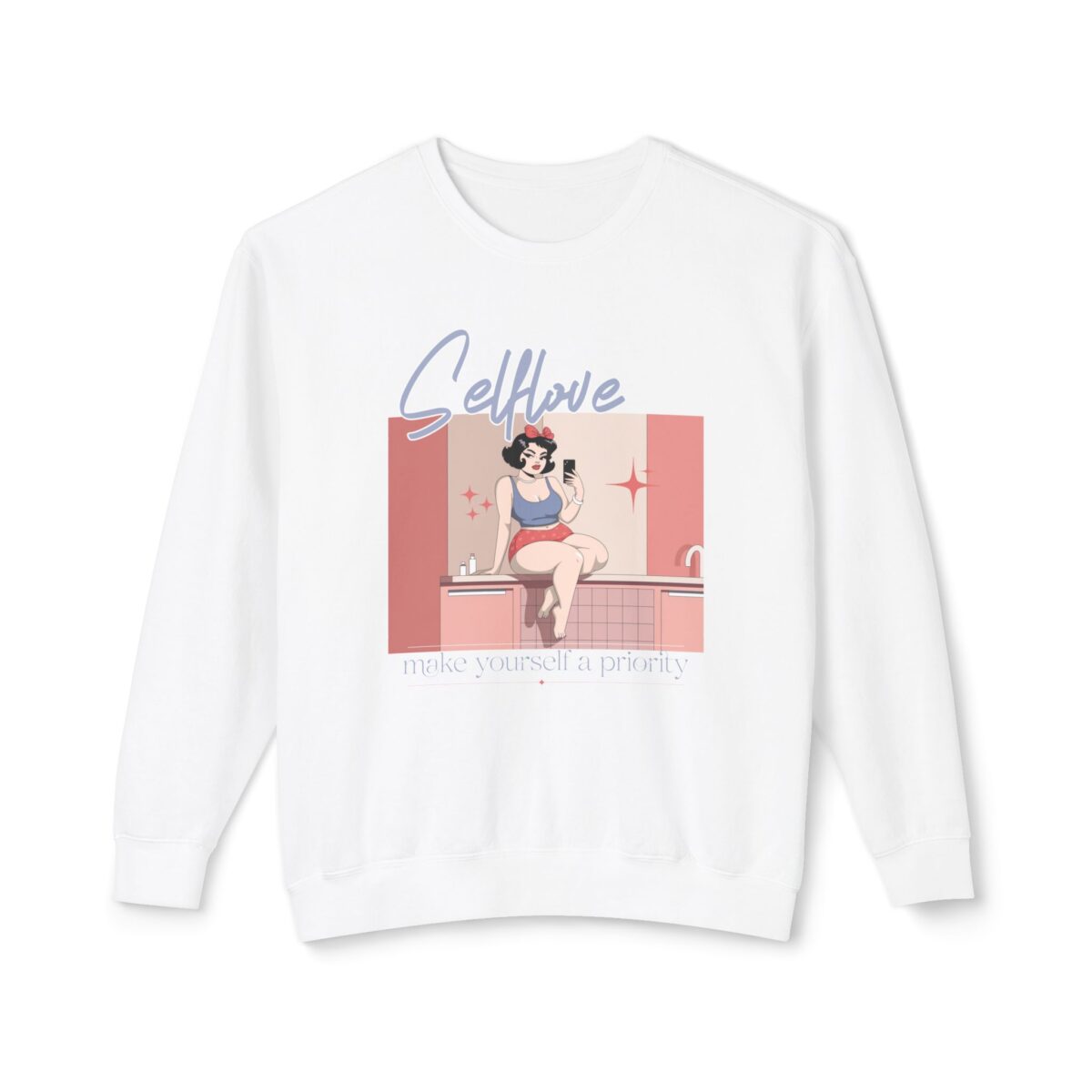 Make yourself a priority Unisex Lightweight Crewneck Sweatshirt