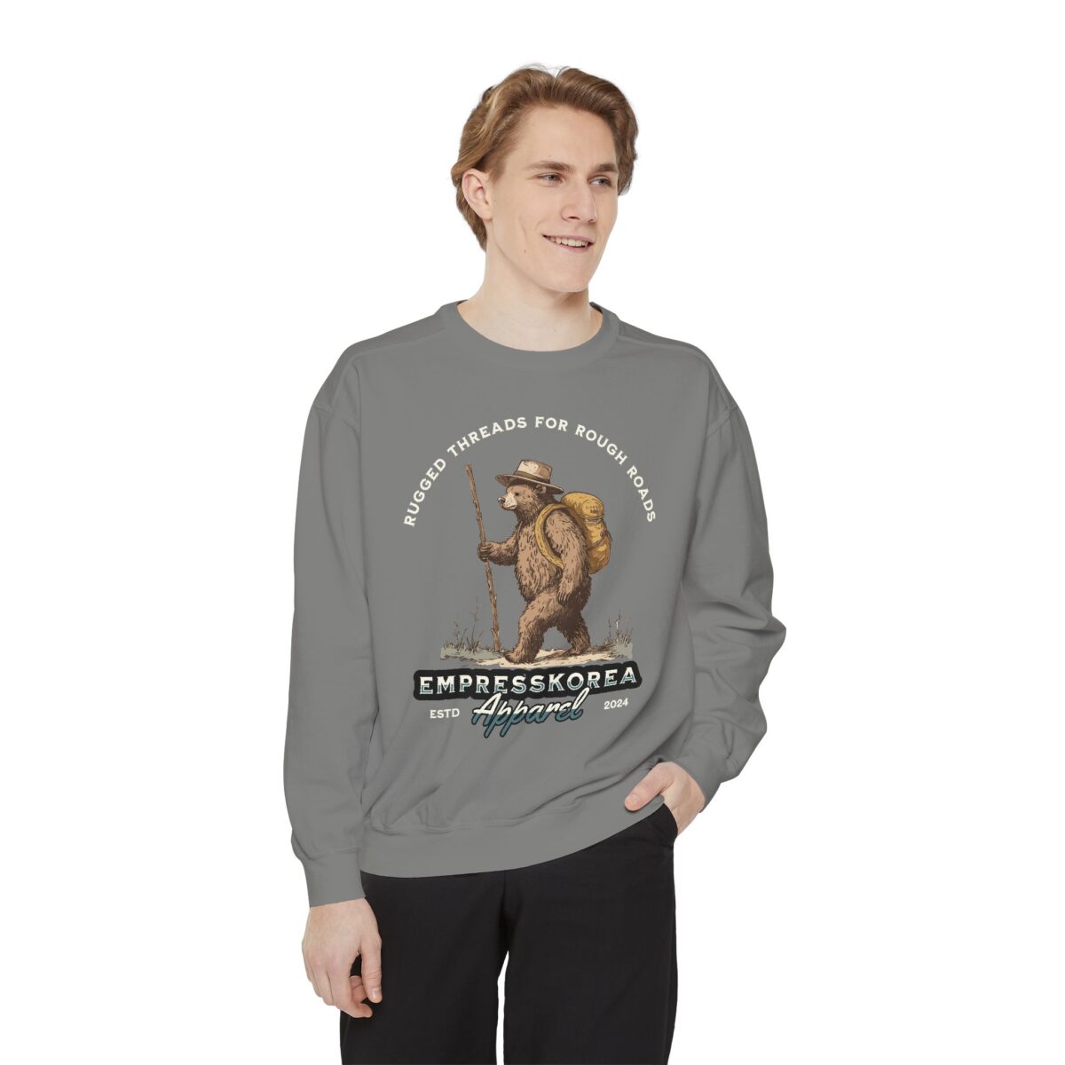 Rugged threads for ruff roads Unisex Garment-Dyed Sweatshirt - Image 15
