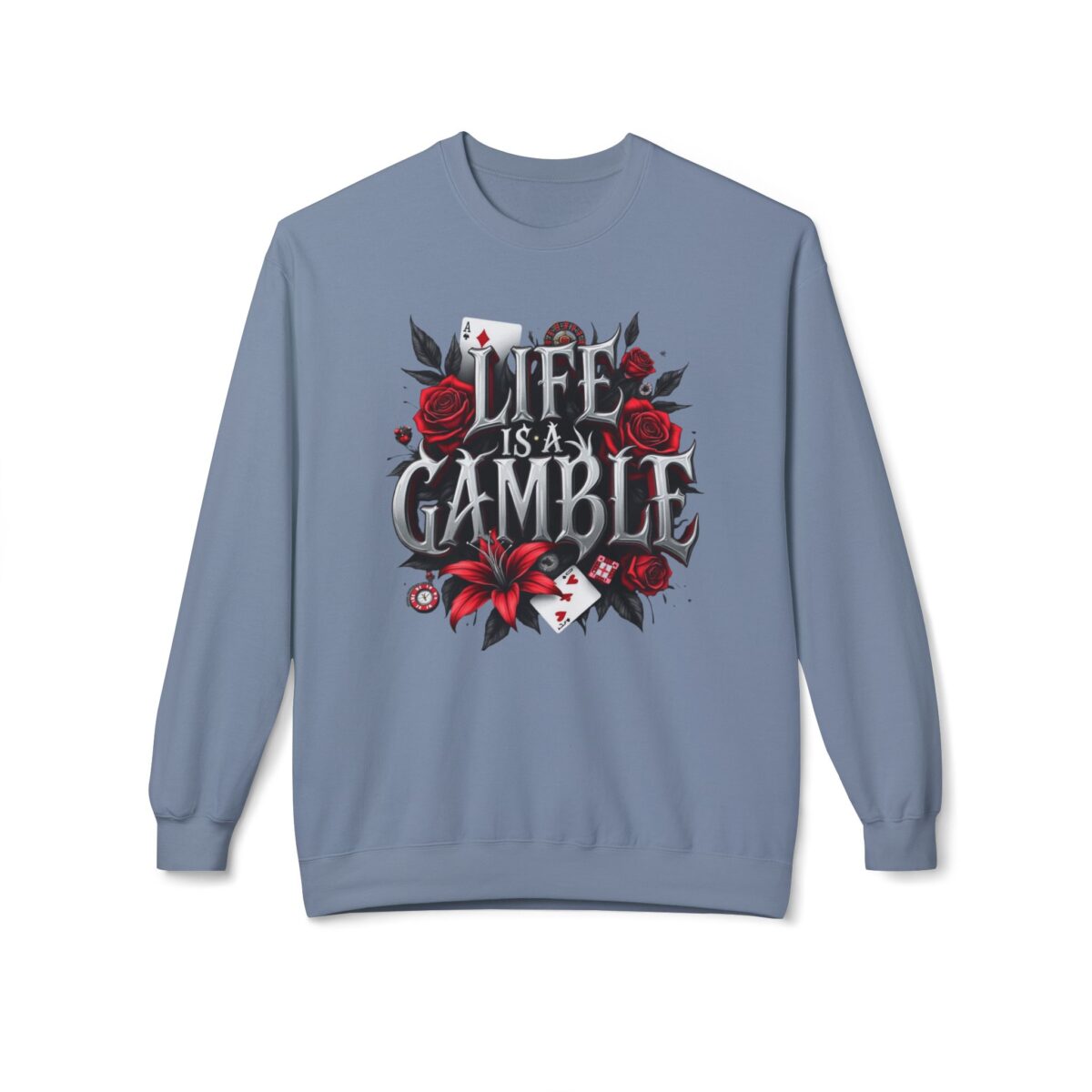 Life is a gamble Unisex Midweight Softstyle Fleece Crewneck Sweatshirt - Image 21