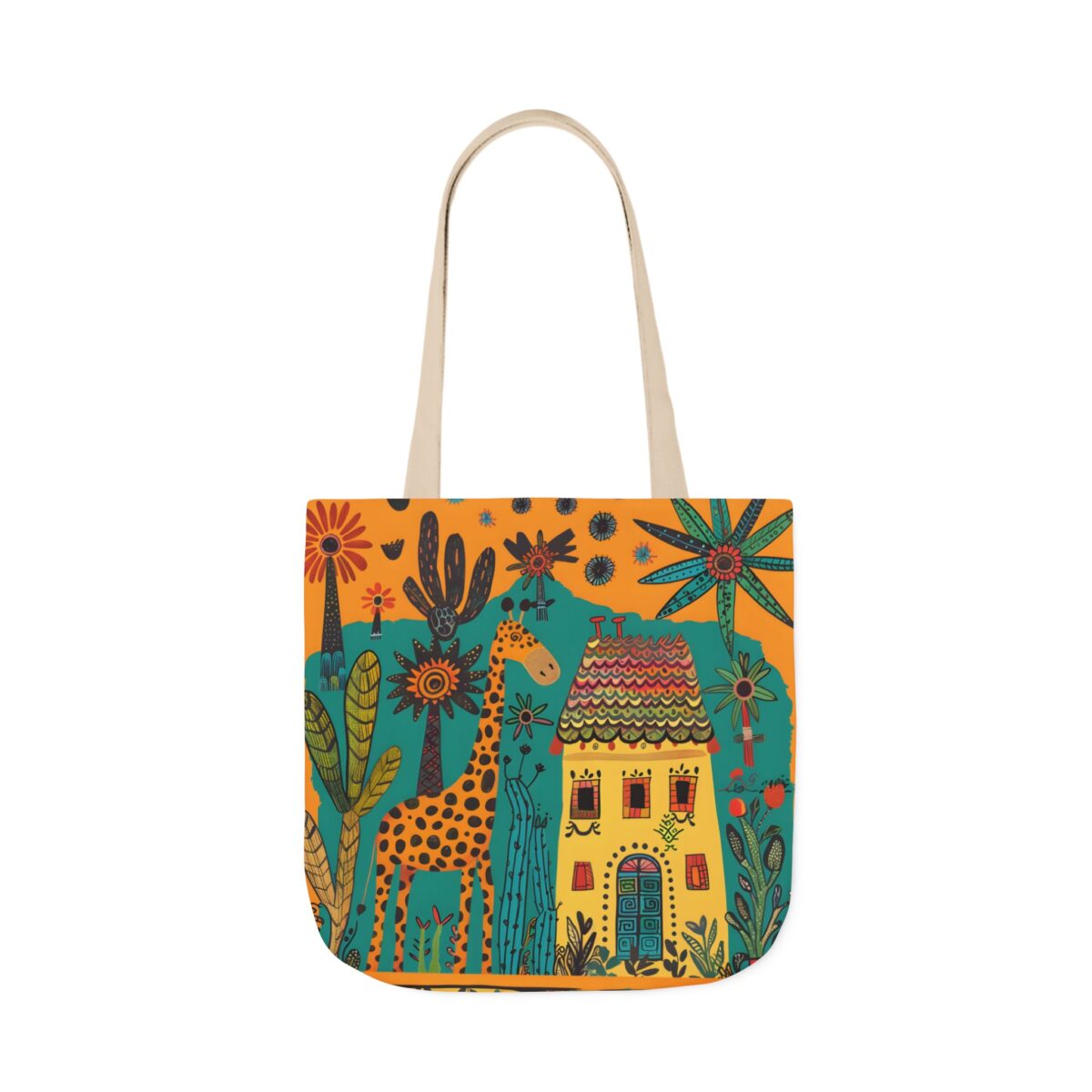 The giraffe that lives in my house Canvas Tote Bag, 5-Color Straps - Image 33