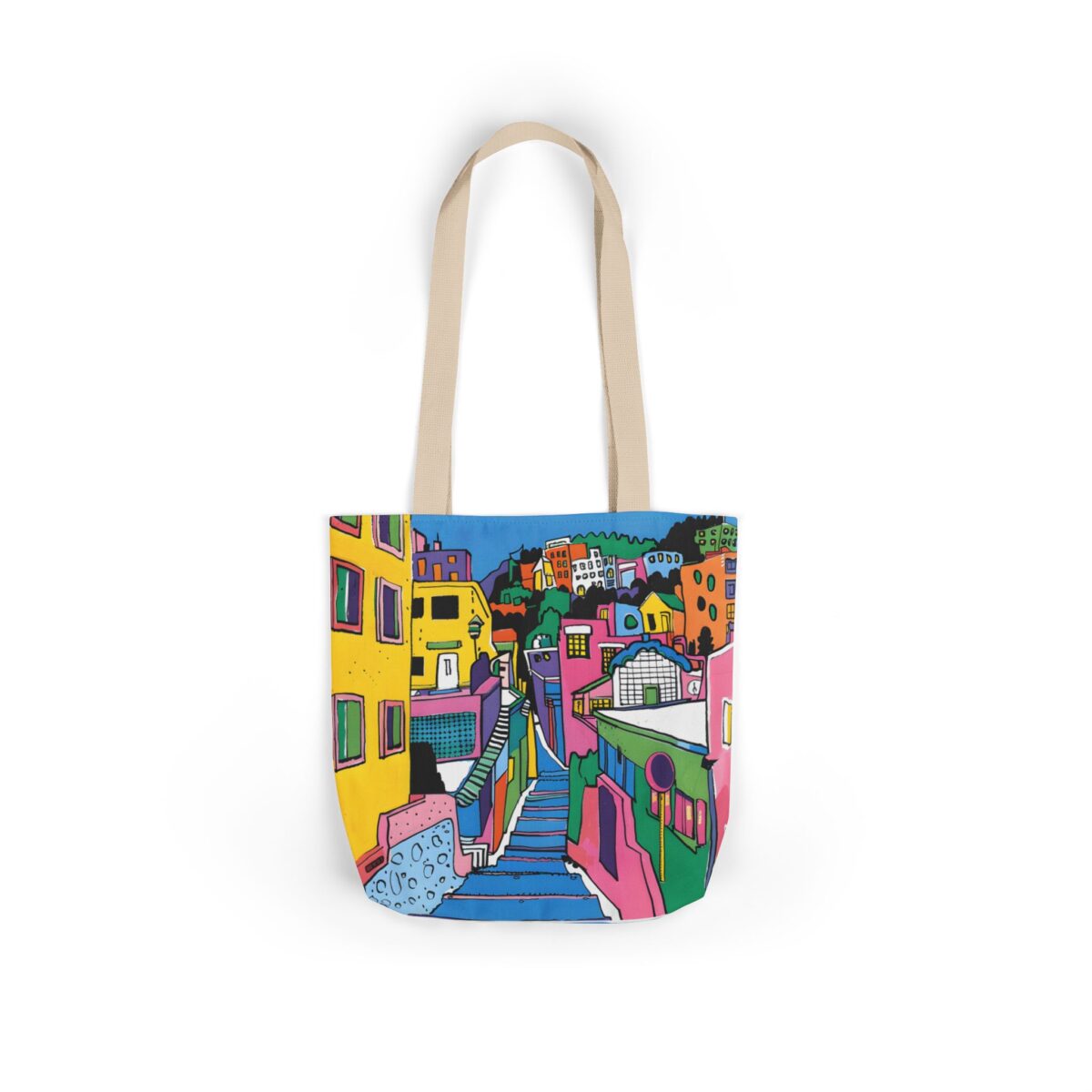 The hillside village in Korea Canvas Tote Bag, 5-Color Straps - Image 2