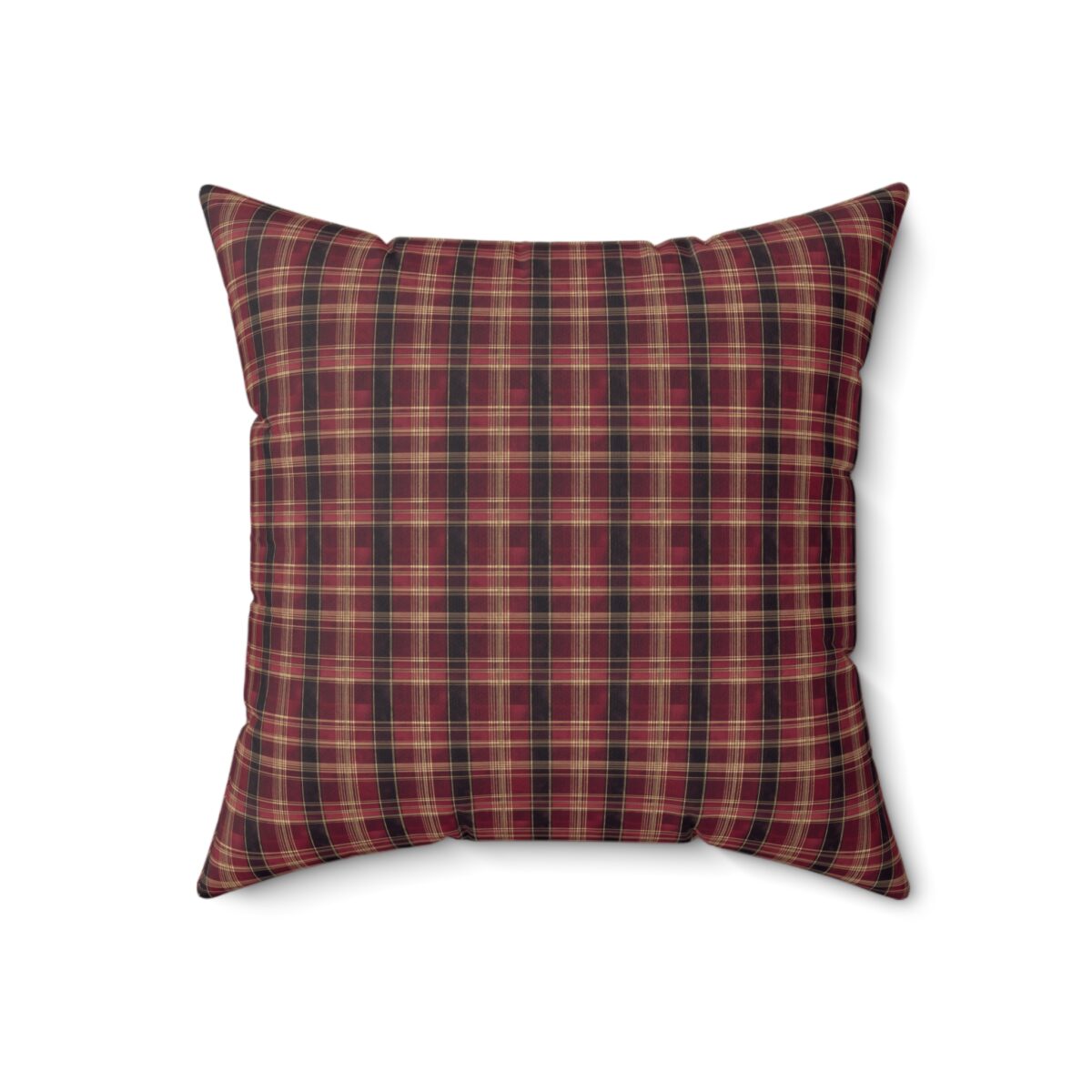 Red hues plaid Spun Polyester Square Pillow - Image 7