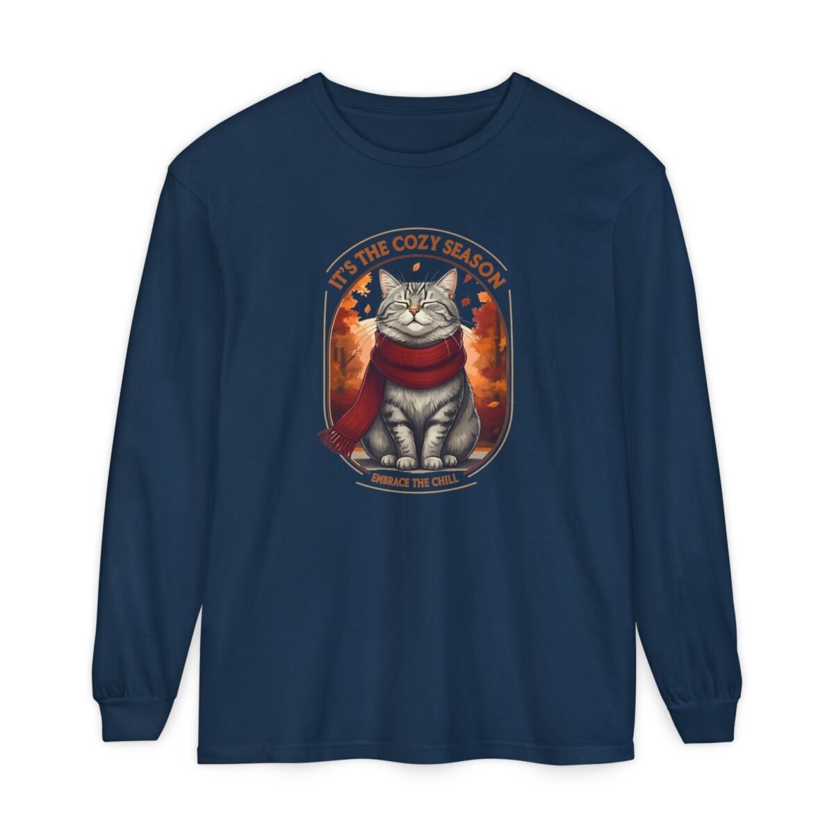 It's the cozy season Unisex Garment-dyed Long Sleeve T-Shirt - Image 5