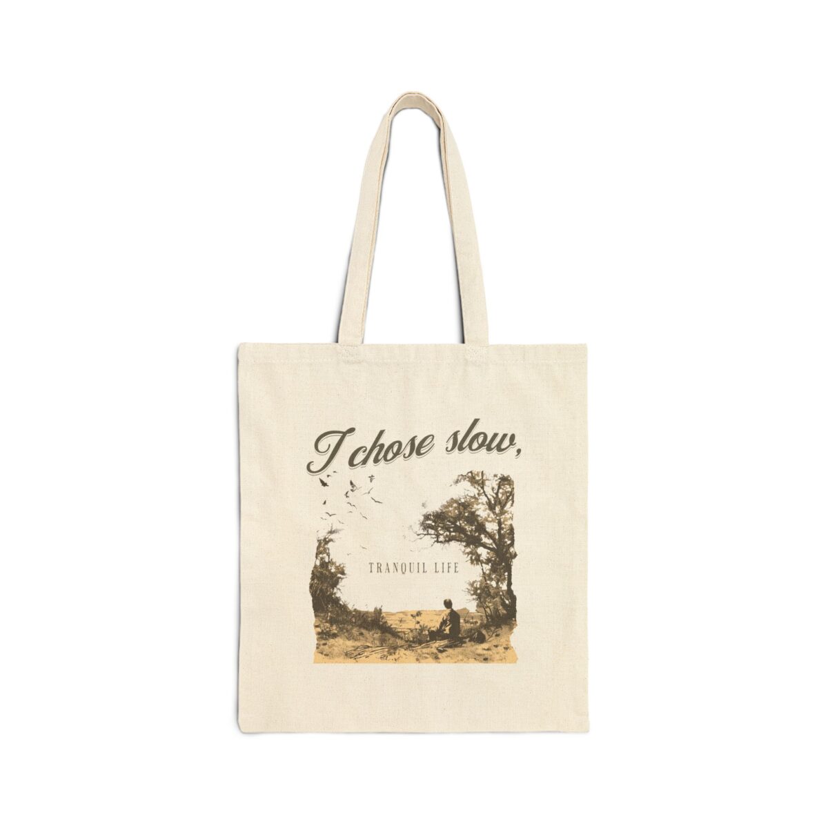 Slow tranquil life Cotton Canvas Tote Bag