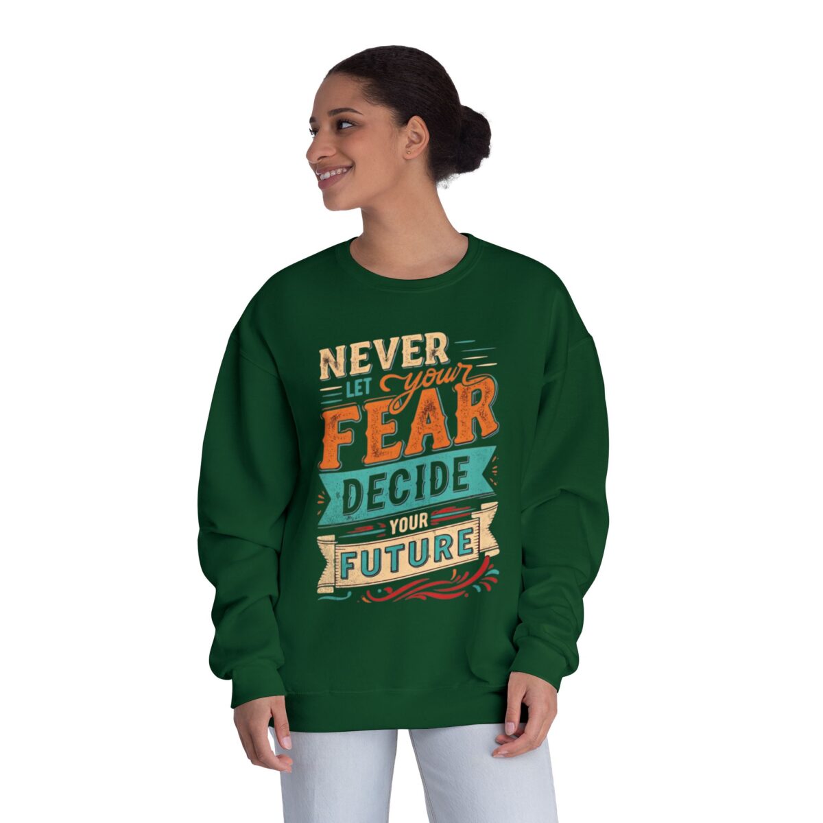 Never let your fear decide your future Unisex NuBlend® Crewneck Sweatshirt - Image 16