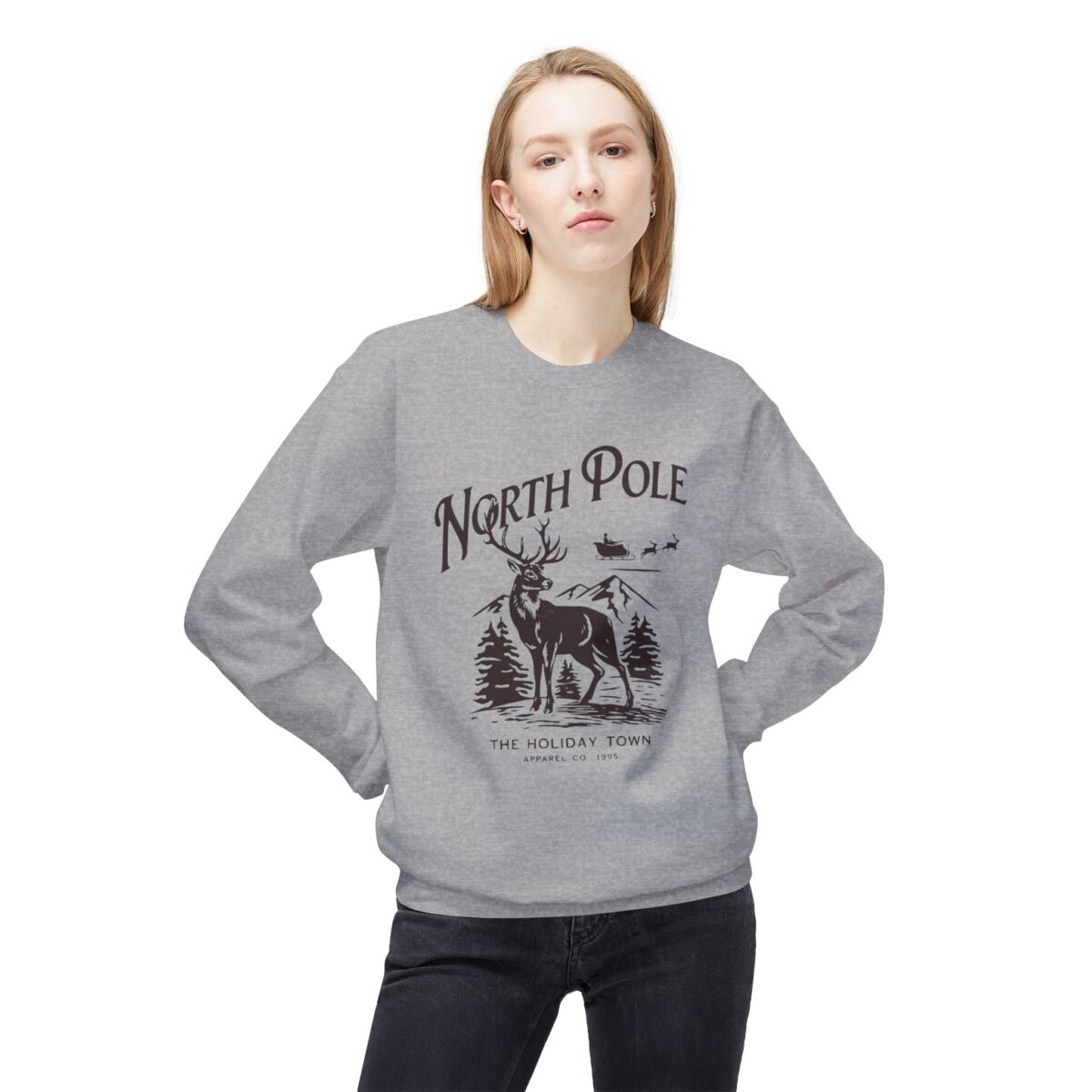 North pole Unisex Midweight Softstyle Fleece Crewneck Sweatshirt - Image 7