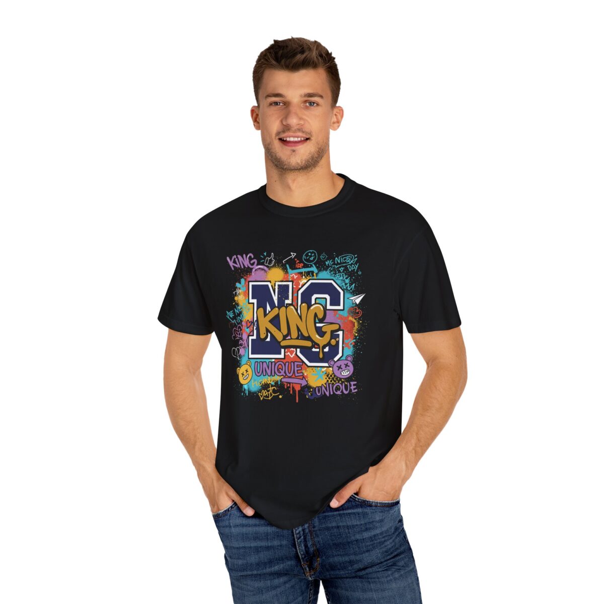 Unisex Garment-Dyed T-Shirt - Colorful 'King' Graphic Tee for Trendsetters - Image 8