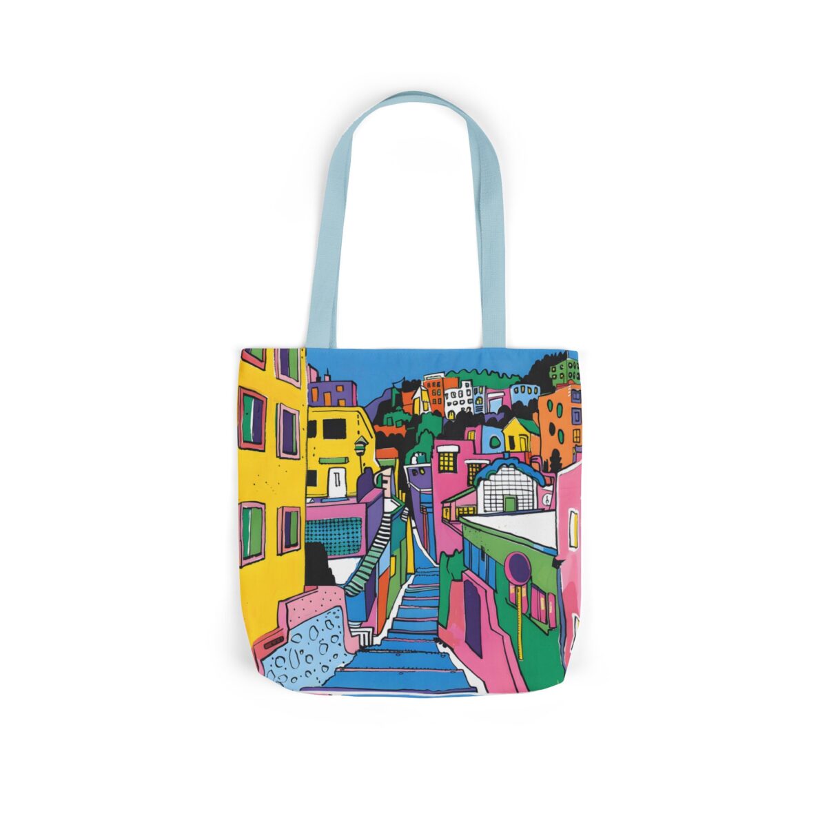 The hillside village in Korea Canvas Tote Bag, 5-Color Straps - Image 30