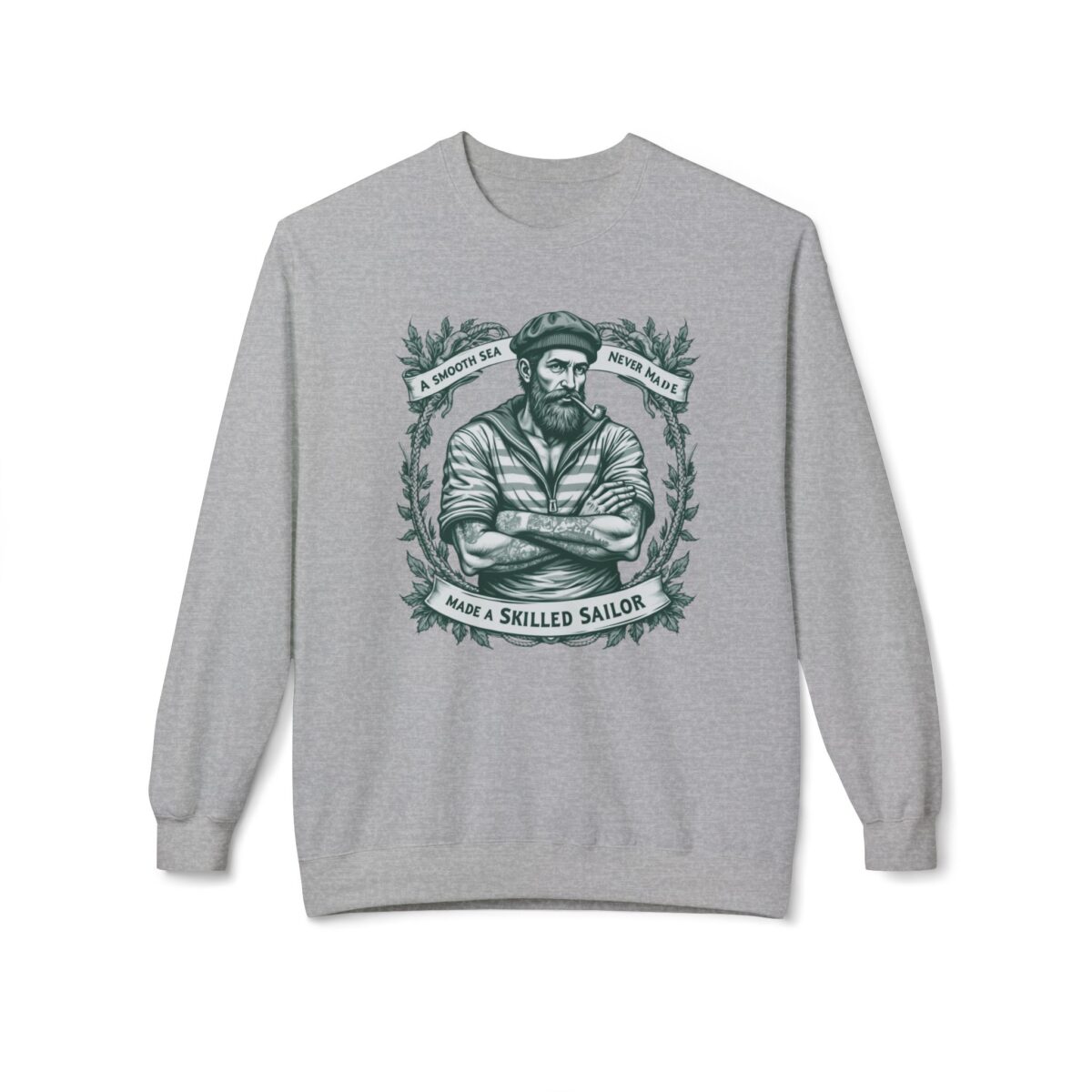 A SMOOTH SEA NEVER MADE A SKILLED SAILOR. Unisex Midweight Softstyle Fleece Crewneck Sweatshirt - Image 9