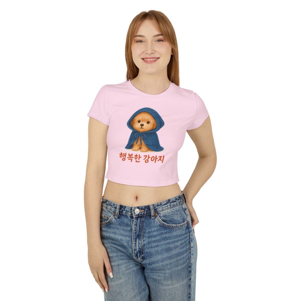 Happy Dog Graphic Baby Tee for Women - Happy Dog Design - Image 7