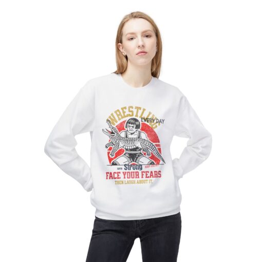 Face your fears Unisex Midweight Softstyle Fleece Crewneck Sweatshirt - Image 3