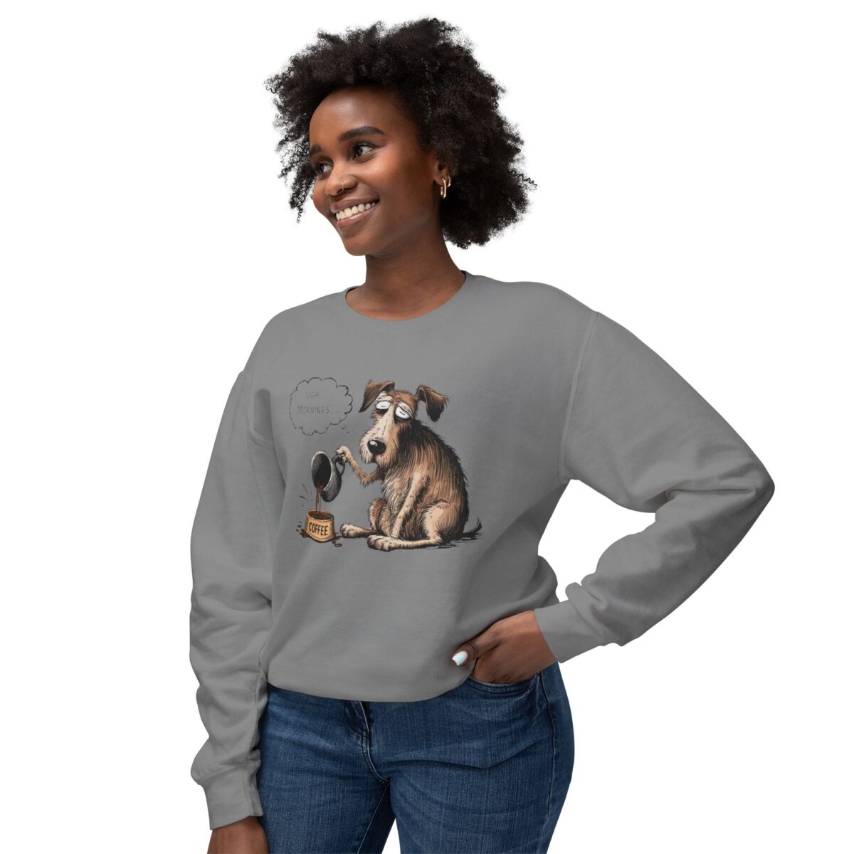 Mornings! Unisex Lightweight Crewneck Sweatshirt - Image 23