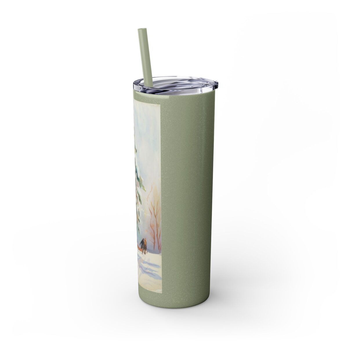 A tall pine tree Skinny Tumbler with Straw, 20oz - Image 8