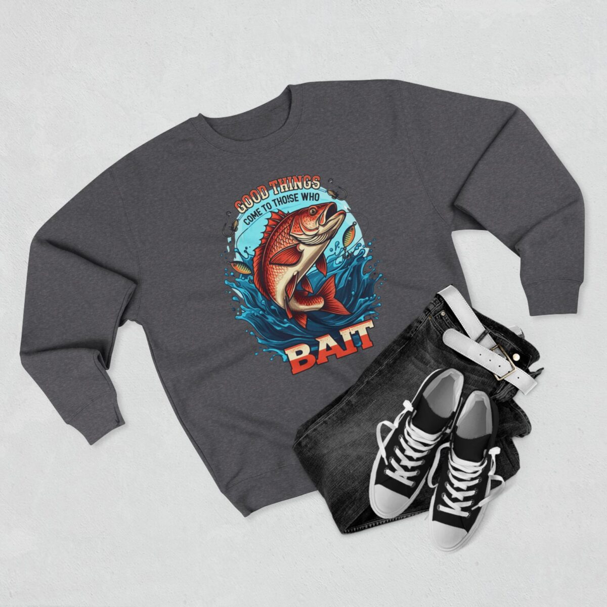 GOOD THINGS COME TO THOSE WHO BAIT Unisex Crewneck Sweatshirt - Image 3