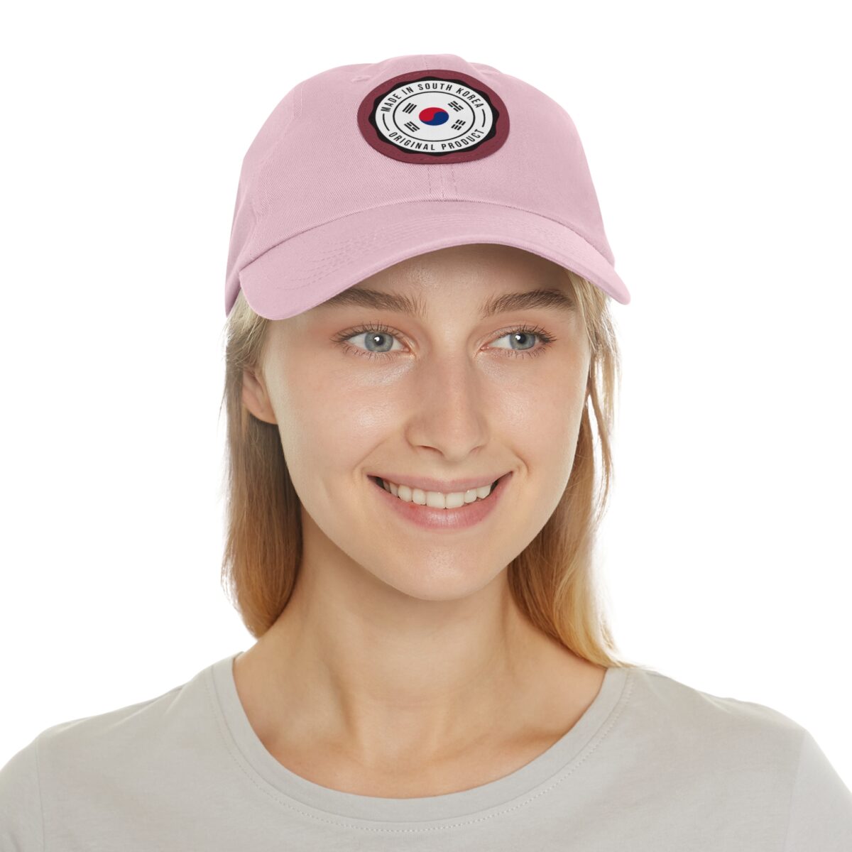 Made in South Korea Hat with Leather Patch (Round) - Image 32