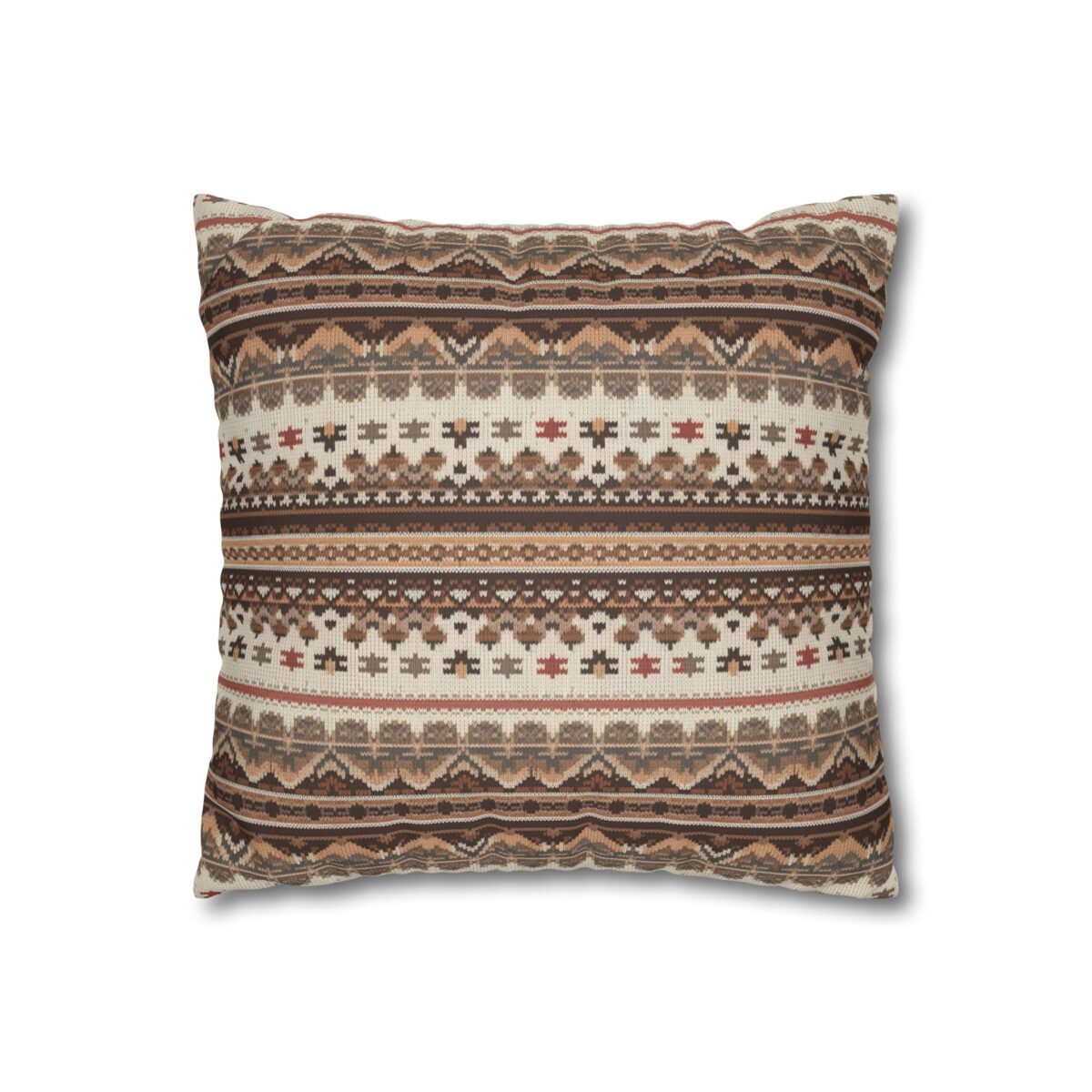Warm Nordic Knit  Faux Suede Square Pillowcase - Image 3