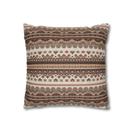 Warm Nordic Knit  Faux Suede Square Pillowcase - Image 3