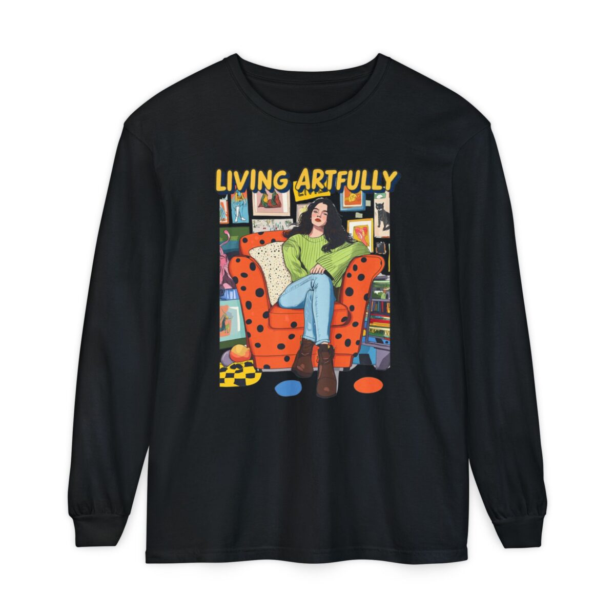 Living Artfully Unisex Garment-dyed Long Sleeve T-Shirt - Image 17