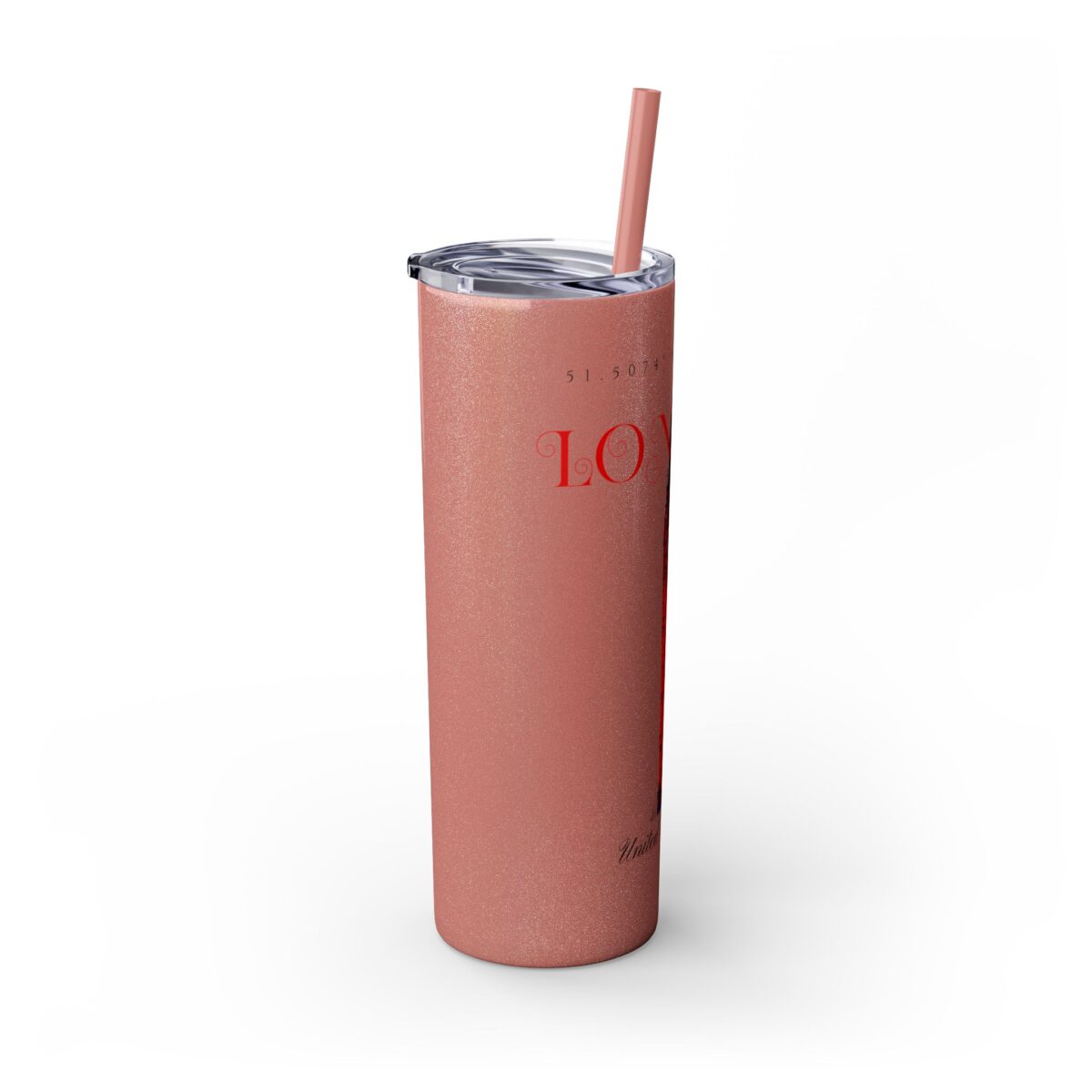 London Glitter Skinny Tumbler with Straw, 20oz - Image 2