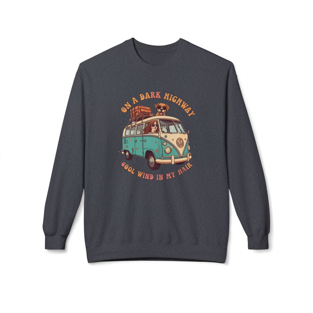 On a dark highway Unisex Midweight Softstyle Fleece Crewneck Sweatshirt - Image 9
