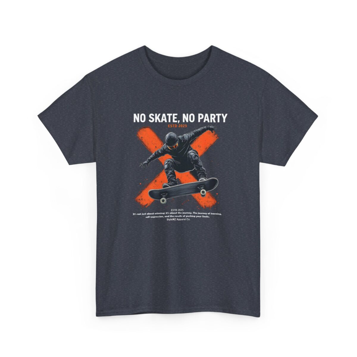 NO SKATE, NO PARTY Unisex Heavy Cotton Tee - Image 15