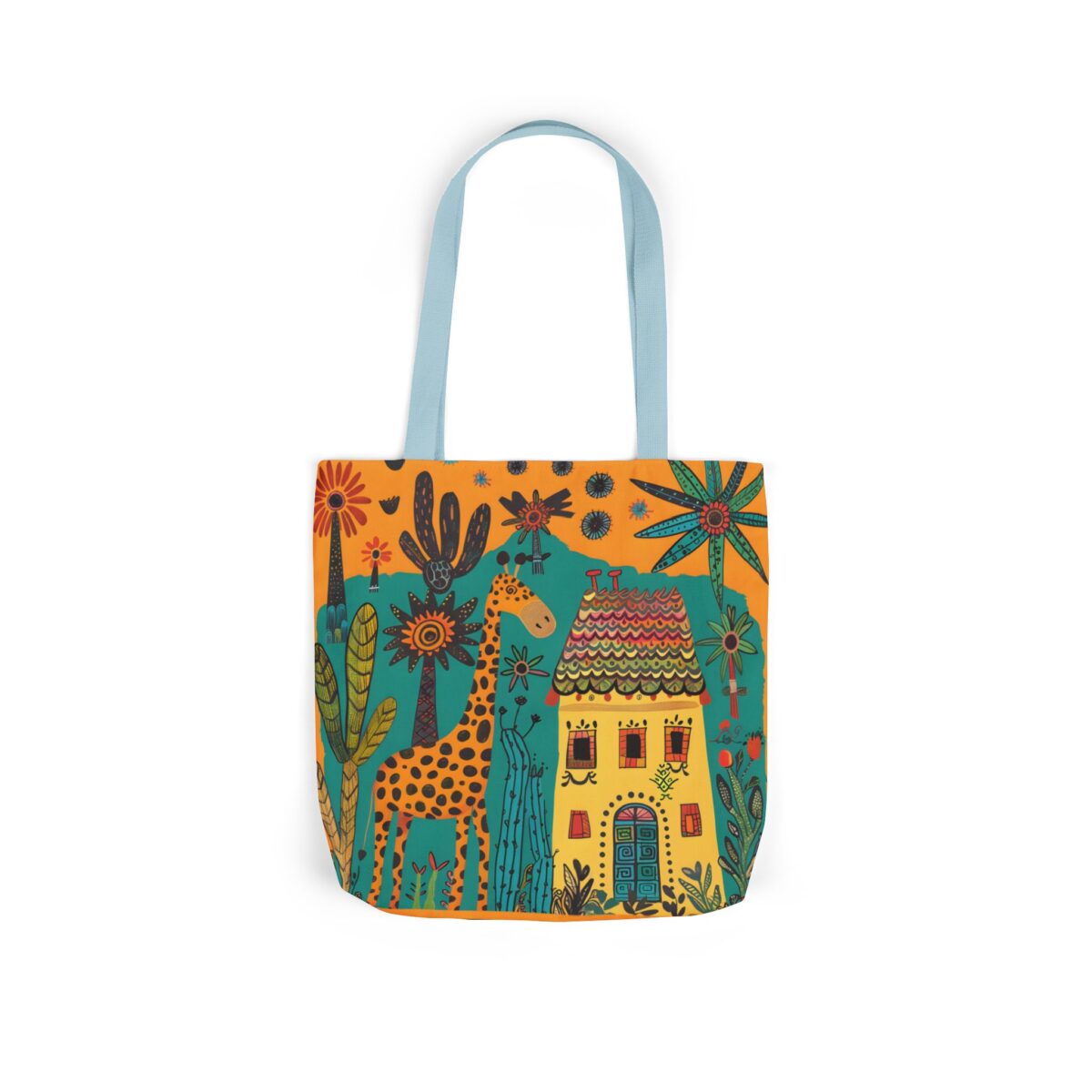 The giraffe that lives in my house Canvas Tote Bag, 5-Color Straps - Image 26