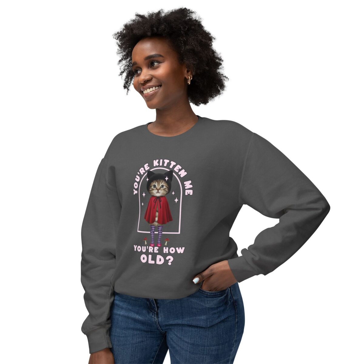 You're kitten me! Unisex Lightweight Crewneck Sweatshirt - Image 23