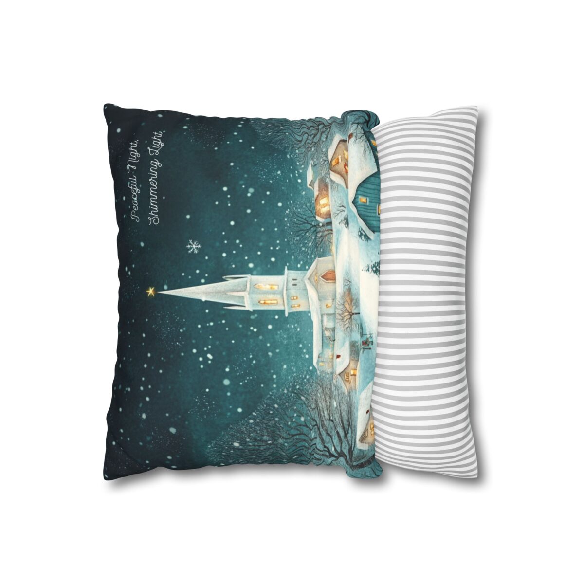 Peaceful night shimmering light Faux Suede Square Pillowcase - Image 2