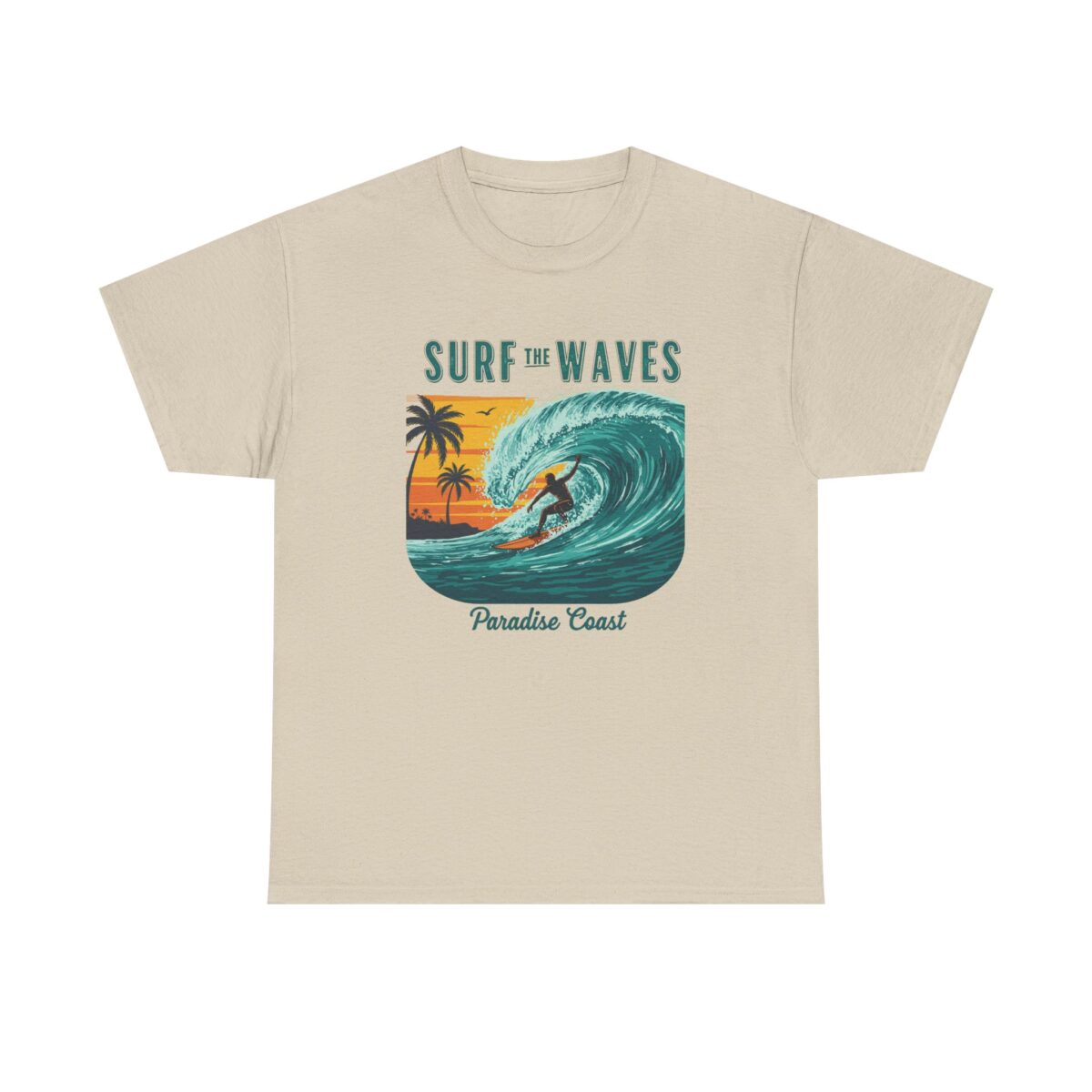 Surf the waves Unisex Heavy Cotton Tee - Image 9