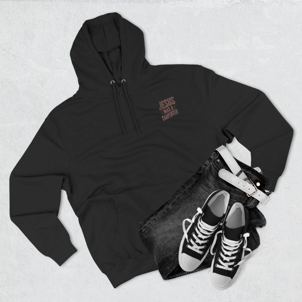 Jesus was a carpenter Three-Panel Fleece Hoodie - Image 15