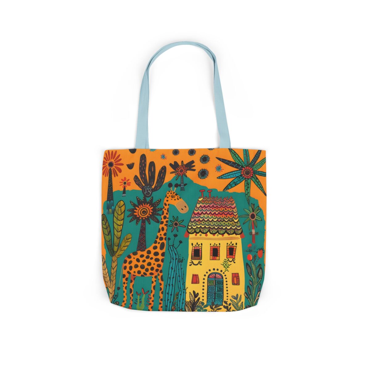 The giraffe that lives in my house Canvas Tote Bag, 5-Color Straps - Image 44
