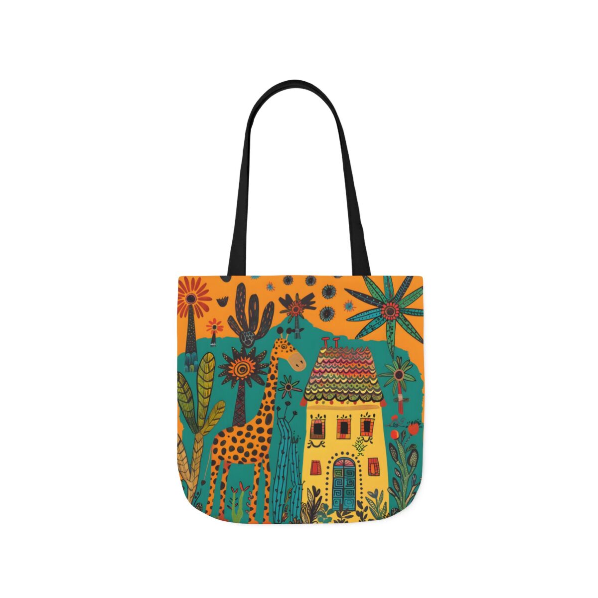 The giraffe that lives in my house Canvas Tote Bag, 5-Color Straps - Image 23