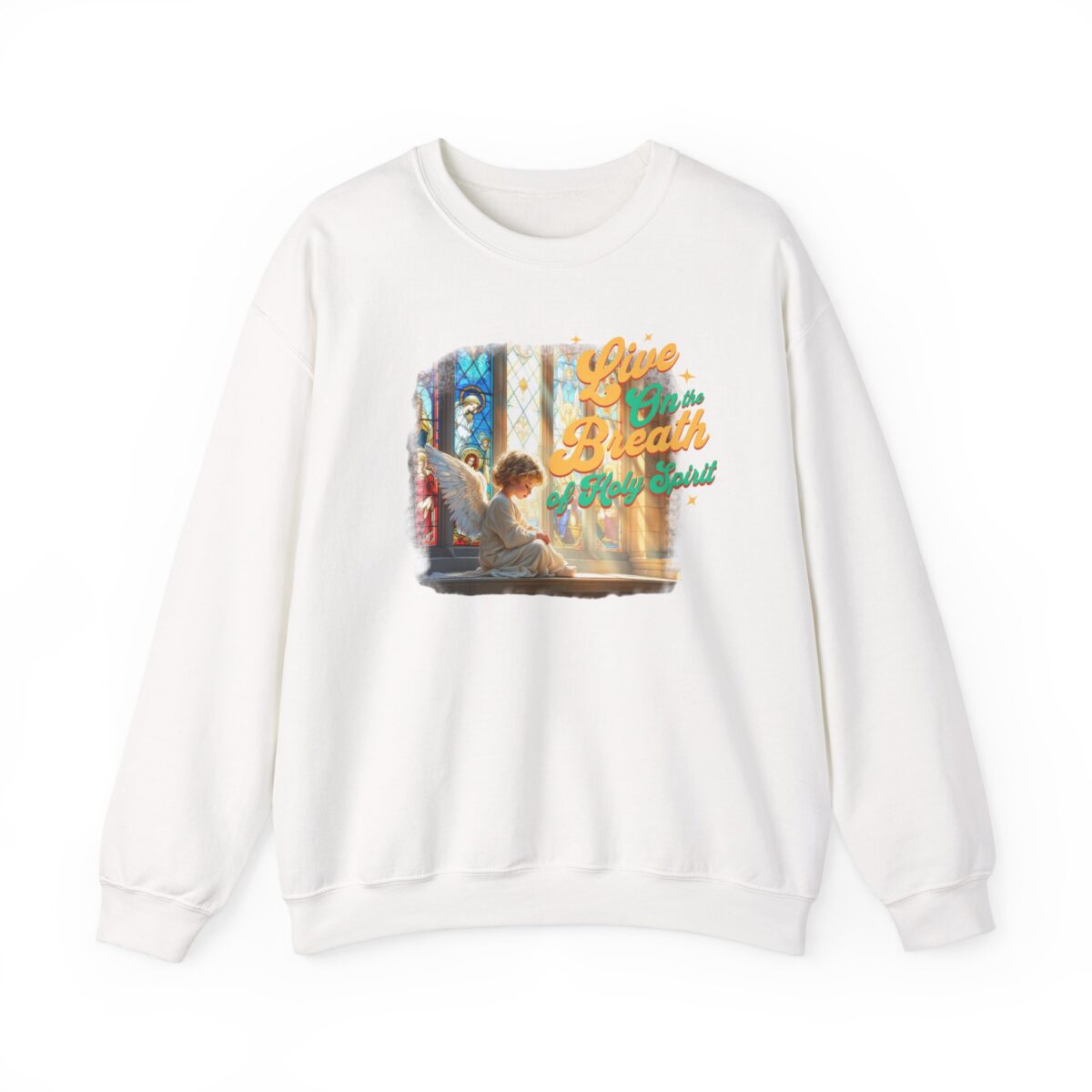 Live on the breath of the Holy Spirit Unisex Heavy Blend™ Crewneck Sweatshirt