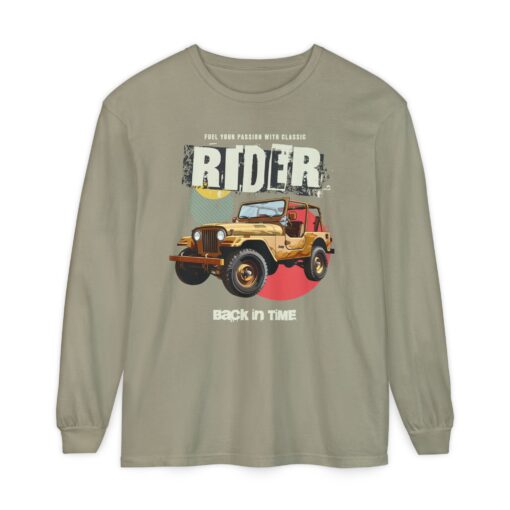 Rider Back in Time Unisex Garment-dyed Long Sleeve T-Shirt - Image 5