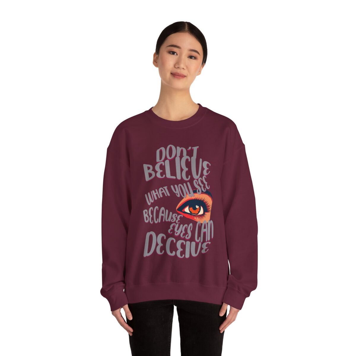 Don't believe what you see Unisex Heavy Blend™ Crewneck Sweatshirt - Image 8