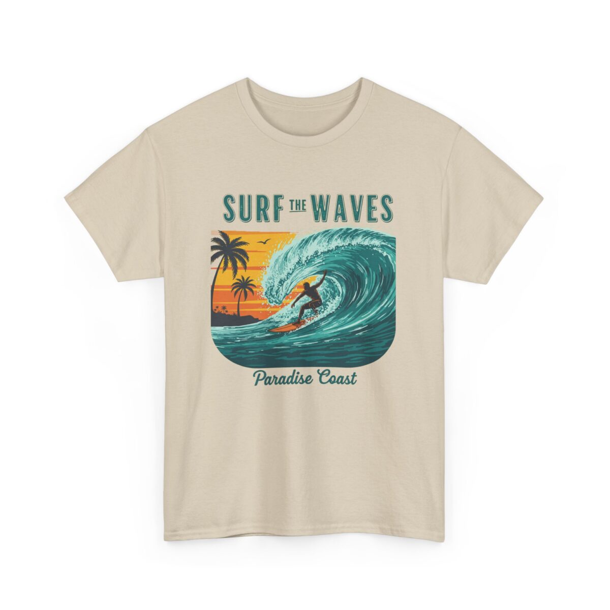 Surf the waves Unisex Heavy Cotton Tee - Image 11